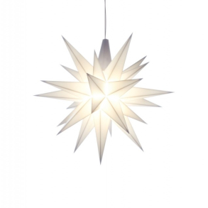  Adventsstjerne, plast, 13cm, samlet, hvid (LED)