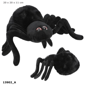 Adventure World Plys Edderkop 20 cm, sort