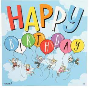 Kort med musik, Happy Birthday ballons