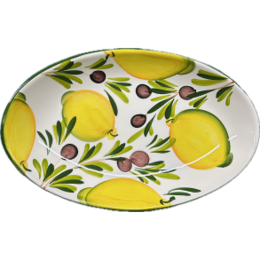 Citron og oliven fad ovalt 33,5x21 cm