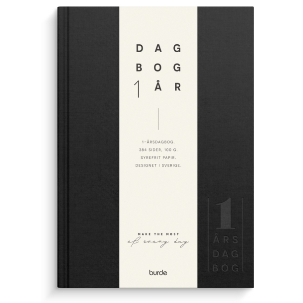1-rs dagbog A5 tekstilprg sort