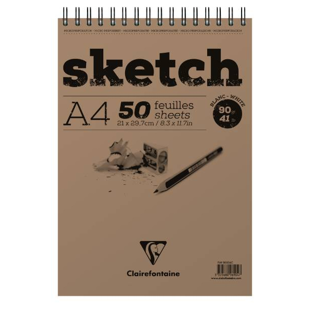 CLAIREFONTAINE SKITSEBLOK A4 - 90G