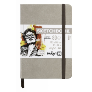 Darwi skitsebog 10,5x14,8cm, taupe