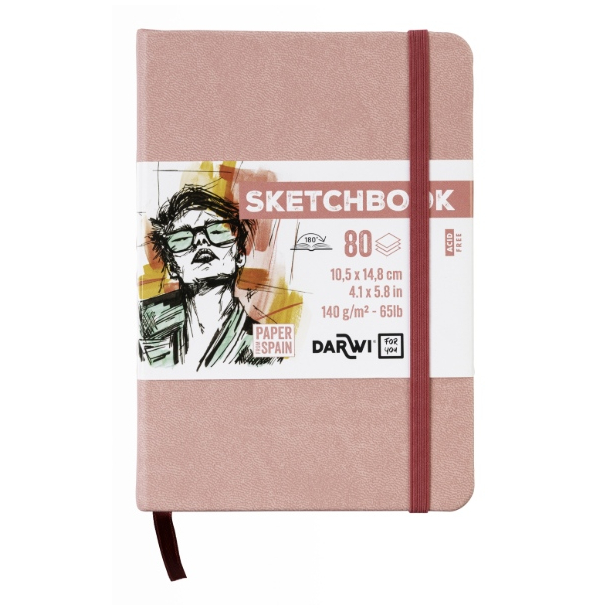 Darwi skitsebog 10,5x14,8cm, candyfloss