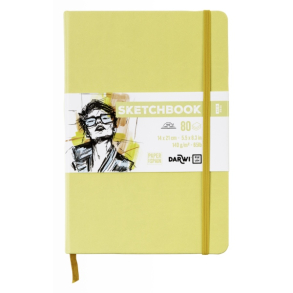 Darwi skitsebog 14x21cm, pastel gul