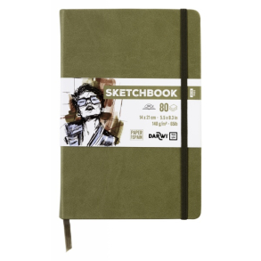 Darwi skitsebog 14x21cm, khaki