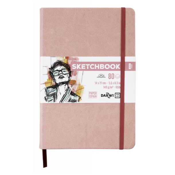 Darwi skitsebog 14x21cm, candyfloss