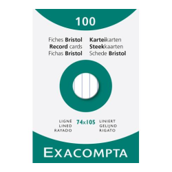 Exacompta Kartotekskort format A7, linieret, 100 stk.