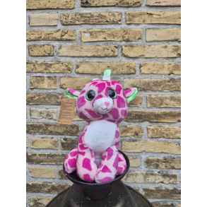 Bamse, Giraf pink med glitter �jne