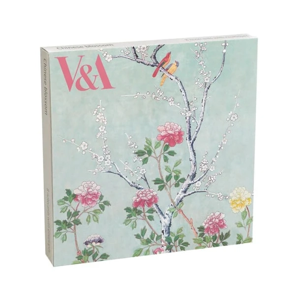 V&A kortmappe med 8 dobbeltkort inkl. kuvert, Chinese Blossom