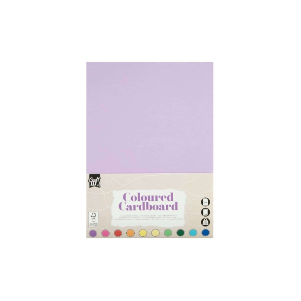 Karton A4 220g. 10 ark, ass. farver.