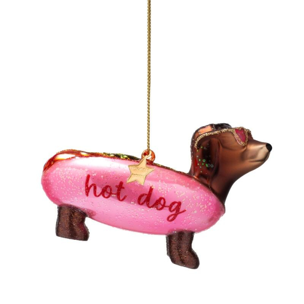 Julekugle - pink hotdog 