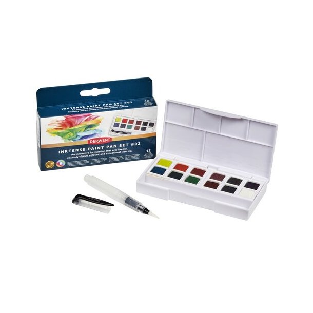 Derwent Inktense Paint Pan Set 2, svampe