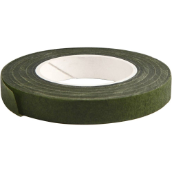 Blomstertape,  27 m/ 1 rl., B: 12 mm, m�rk gr�n