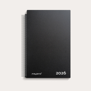 Aftalekalender A4 dag sort PP-plast 2026