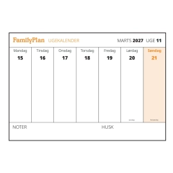 FamilyPlan BLOK UgeKalender 2027