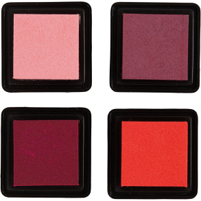 Stempelpude, fersken, pink, lys rosa, m�rk rosa