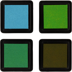 Stempelpude, gr�n, lys gr�n, oliven, aqua