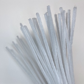 Chenille 6mm x 30cm hvid