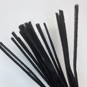  Chenille 6mm x 30cm sort