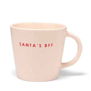 Ceramic cappuccino cup SANTA'S BFF ecru 250ml