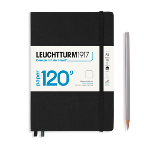 Leuchtturm1917 Notesbog, Medium Hardcover, 203 sider, Sort, Blank, 120 g papir