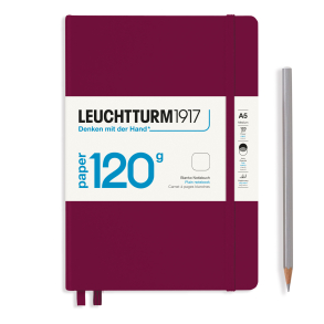 Leuchtturm1917 Notesbog, Medium Hardcover, 203 sider, Port Red, Blank, 120 g papir