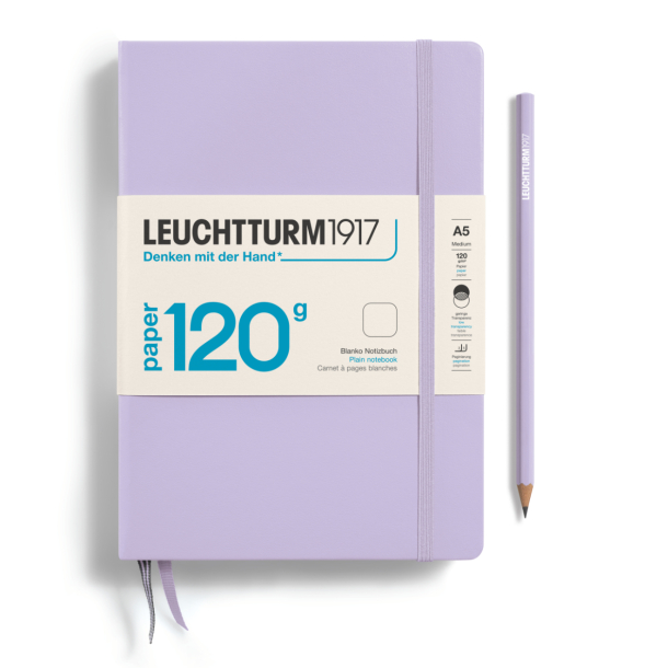 Leuchtturm1917 Notesbog, Medium Hardcover, 203 sider, Lilla, Blank, 120 g papir