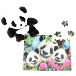 3D Puslespil med plys pandabamse