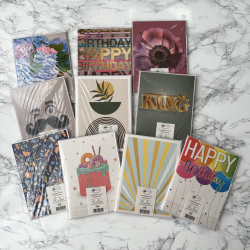 4 dobbeltkort m. kuvert - Blandede motiver