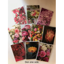 4 dobbeltkort m. kuvert - Blomster