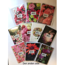 4 dobbeltkort m. kuvert - Blomster