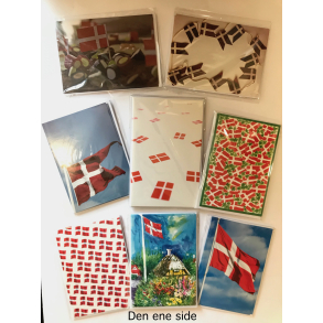 4 dobbeltkort m. kuvert - Flag