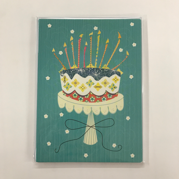 4 dobbeltkort m. kuvert - Lagkage/Flag