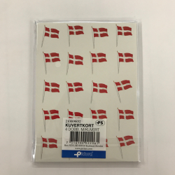 4 dobbeltkort m. kuvert - Lagkage/Flag