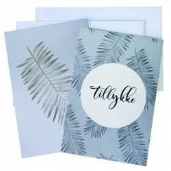 4 dobbeltkort m. kuvert - Tillykke grn