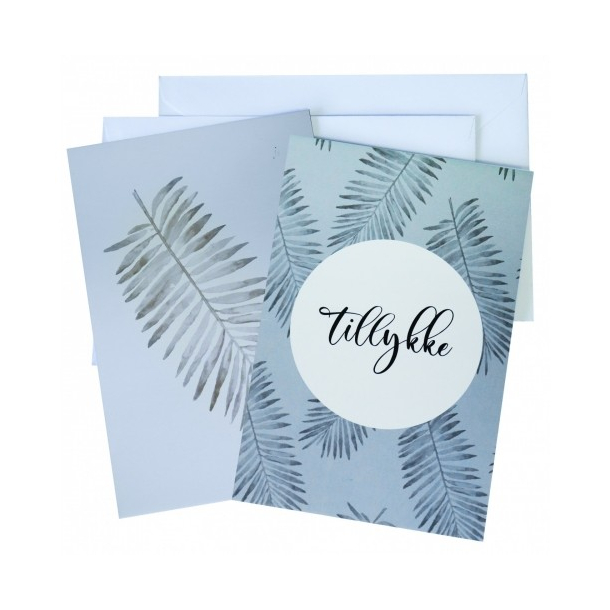 4 dobbeltkort m. kuvert - Tillykke grn