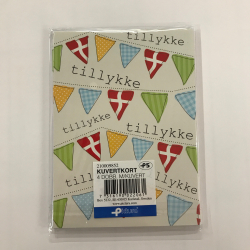 4 dobbeltkort m. kuvert - Ugle/Flagranke