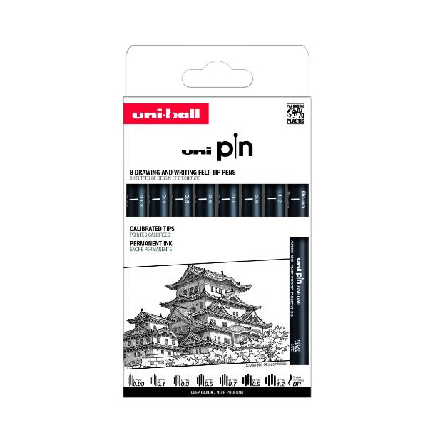 UNI PIN SETX8 Classic (BLACK: 0,03/0,1/0,3/0,5/0,7/0,9/1,2/BR)