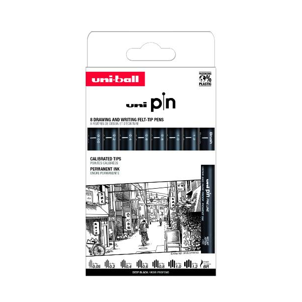 UNI PIN SETX8 Classic (BLACK: 0,05/0,2/0,4/0,6/0,8/1,0/1,2/BR) 