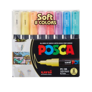 UNI POSCA PC-1M 8 SOFTCOLORS