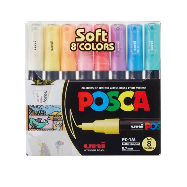 UNI POSCA PC-1M 8 SOFTCOLORS