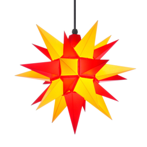 Adventsstjerne, plast, 40 cm, usamlet, gul og r�d (Kan bruges udend�rs)