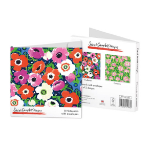 Museums & Galleries kortmappe med 8 dobbeltkort inkl. kuvert, Floral Textile Design