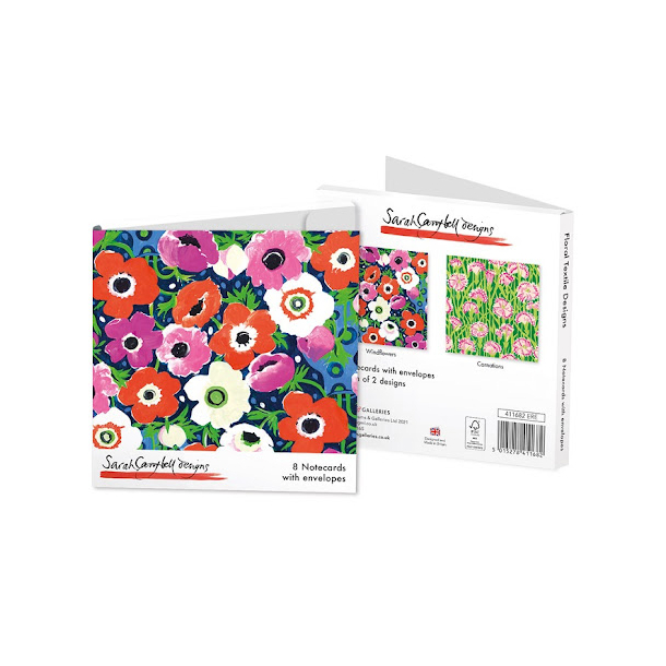 Museums &amp; Galleries kortmappe med 8 dobbeltkort inkl. kuvert, Floral Textile Design