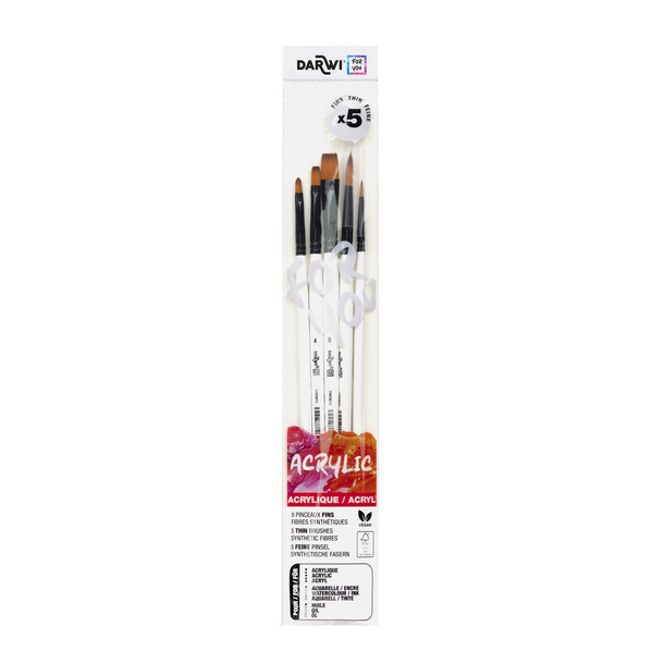 Darwi Pensels�t med 5 stk., fine