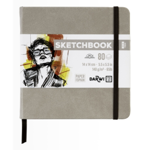 Darwi skitsebog 14x14 cm, Taupe