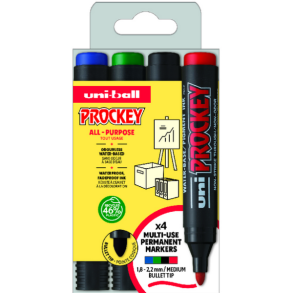 UNI Prockey All Purpose, 1,8-2,2 mm Bullet tip medium, 4 stk.