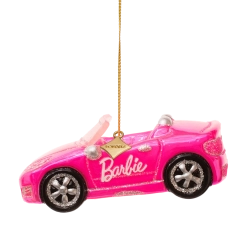 Julekugle glas Barbie car H5cm