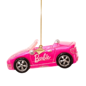 Julekugle glas Barbie car H5cm